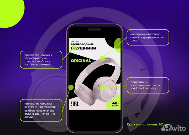 Инфографика, дизайн карточек Wildberries, ozon