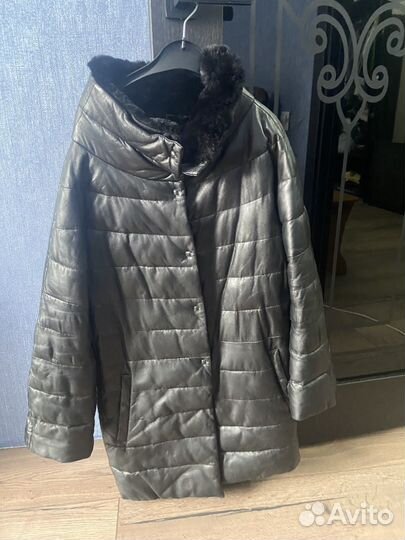 Куртка кожаная женская зимняя