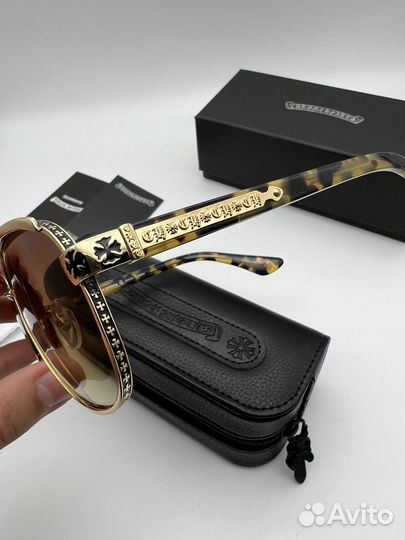 Очки мужские chrome hearts золотые