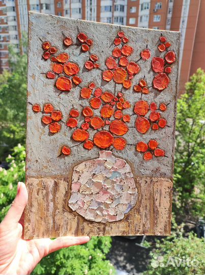 Картина маслом с ягодами 30х20