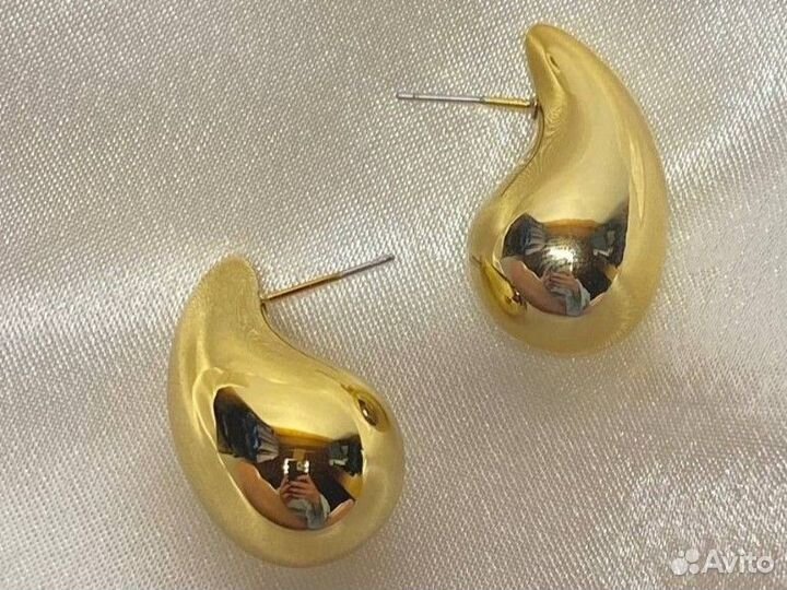 Комплект золотой капля новый под Bottega Veneta