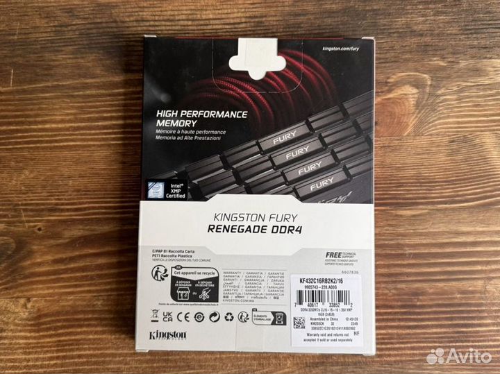 Kingston Fury renegate ddr4 16gb 3200 (новая)