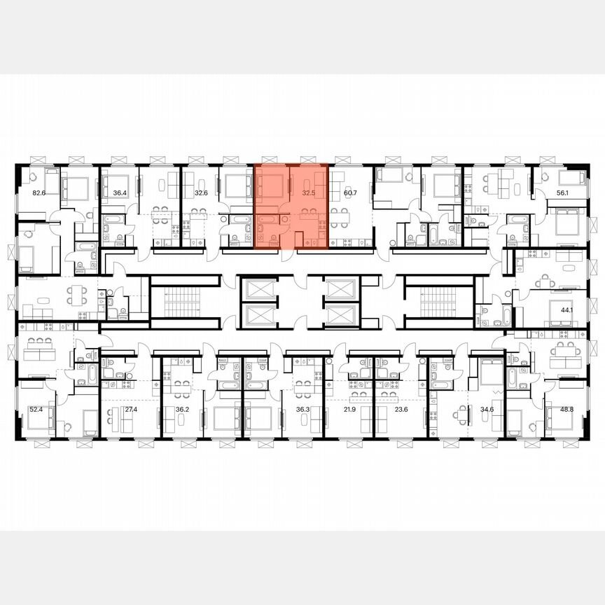 1-к. квартира, 32,5 м², 17/25 эт.