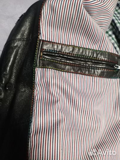 Кожаная куртка мужская 58