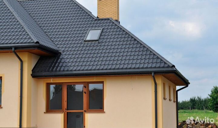 Металлочерепица коричневая 0,45 мм