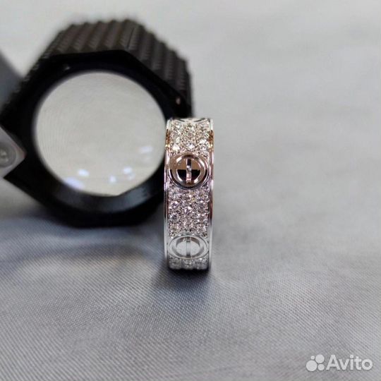 Кольцо Cartier Love, белое золото 0,7ct