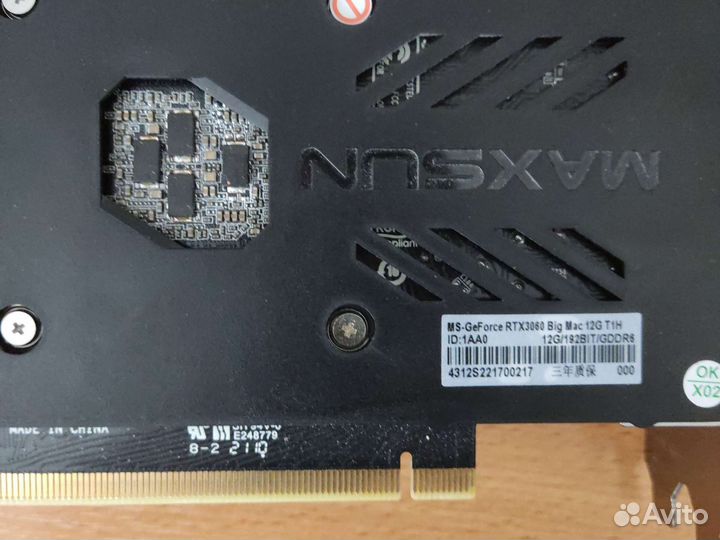 Видеокарта maxsun rtx 3060 12 гб
