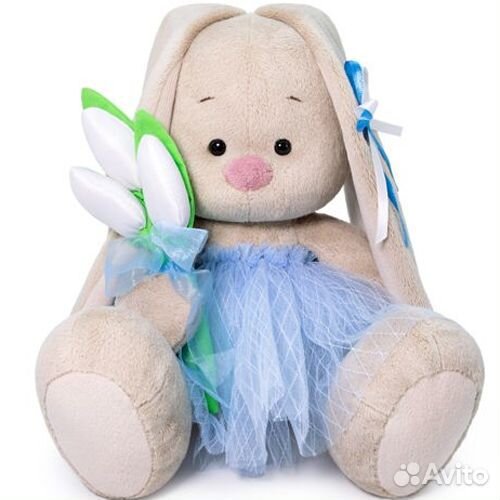 Мягкая игрушка Зайка Ми с тюльпанами 18 см Budi b