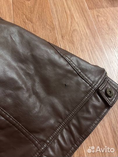 Куртка Petmax, кожзам для собак коричневая унисекс