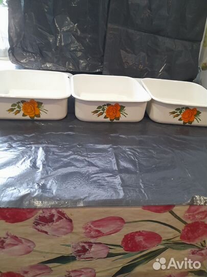 Формы металлические эмалированные для холодца СССР