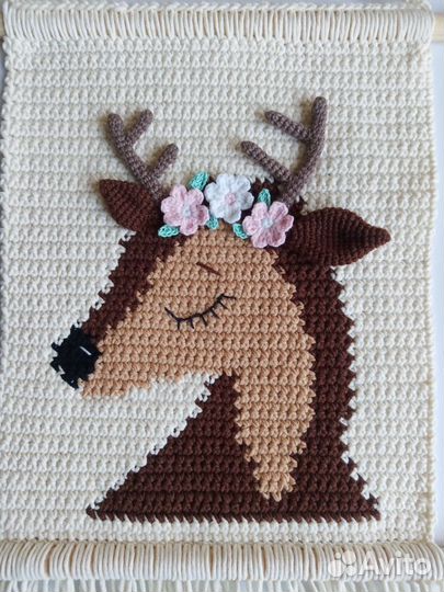 Настенное интерьерное декоративное панно Олень