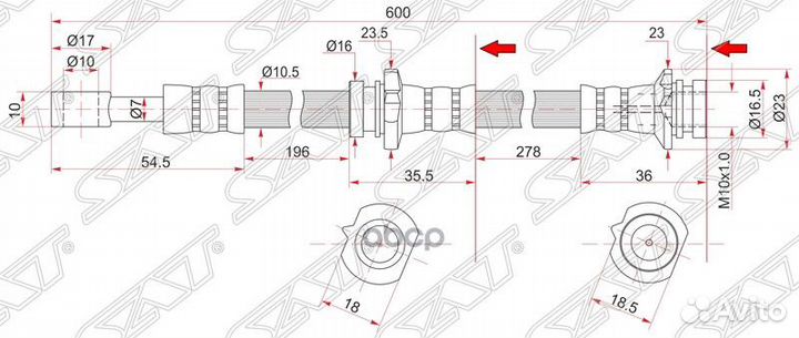 Шланг тормозной задний (Таиланд) nissan primera