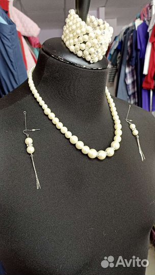 Бусы, серьги, браслет