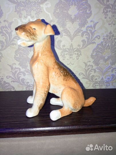 Фарфоровая статуэтка собака Эрдельтерьер СССР лфз