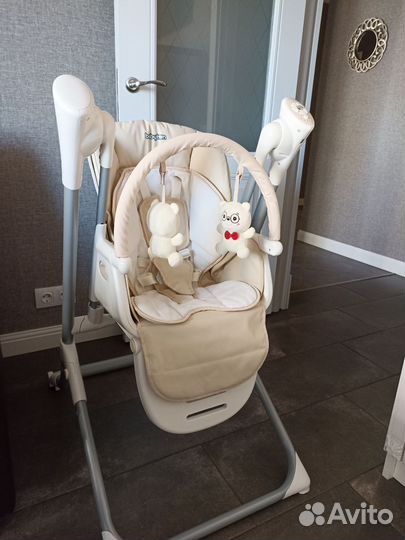 Cкладной стульчик-качели Babyton 2в1, бежевый