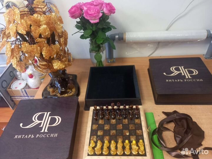 Шахматы янтарь Пресс