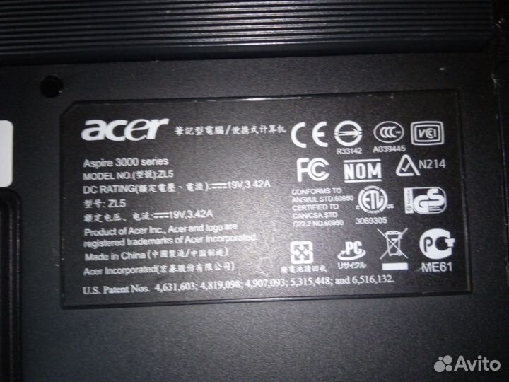 Ноутбук acer aspire 3000