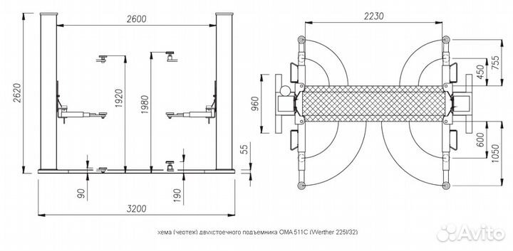 Подьемник автомобильный гидравлический Италия