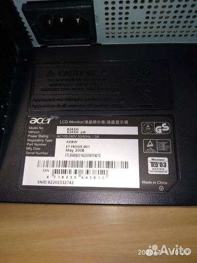 Монитор Acer B243W 24