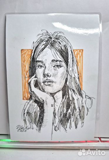 Портрет девушки А5 ламинирован