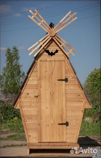 Дачный туалет деревянный BLU785