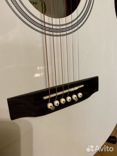 Акустическая Белая Гитара + Чехол