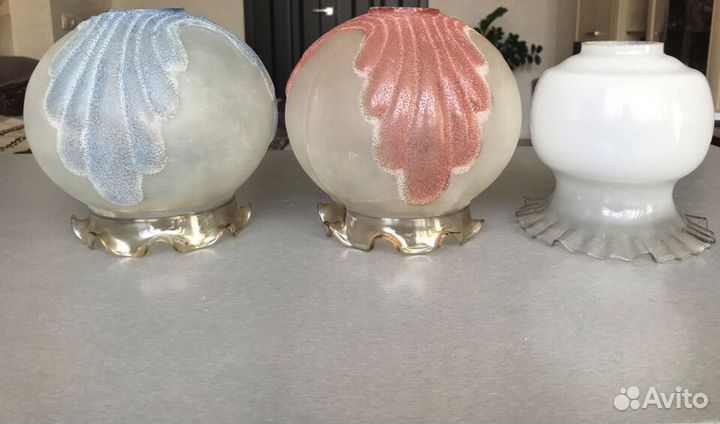 Плафон стеклянный Чехия винтаж