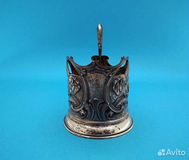 Подстаканник, Слоны, серебро 875 пробы