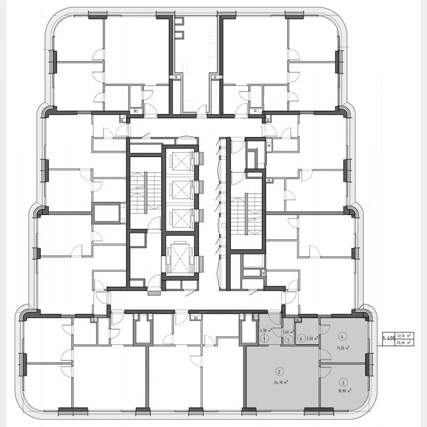 2-к. квартира, 54,1 м², 44/53 эт.