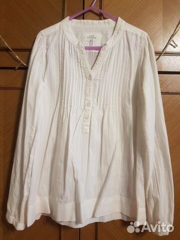 Блузка белая, хлопок, р.140