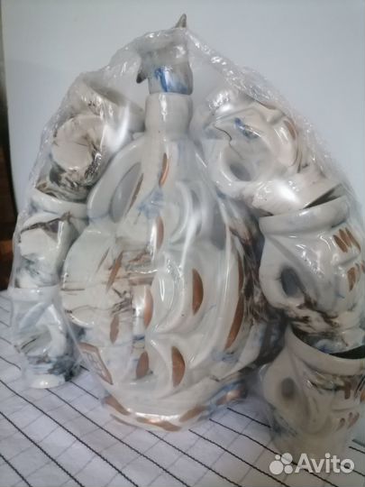 Штоф в виде парусника с рюмками