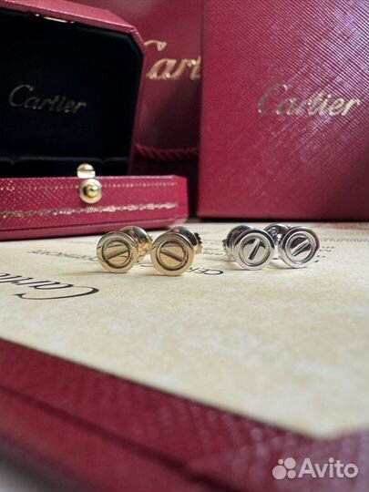 Золотые серьги cartier love 585п