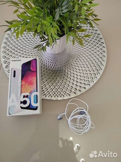 Закаленное стекло Samsung Galaxy A50 чехол наушник