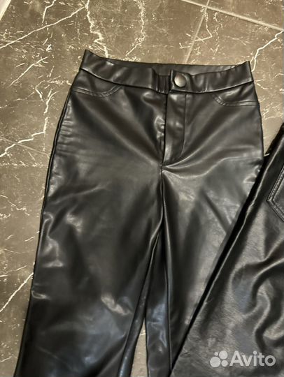 Брюки кожаные Zara
