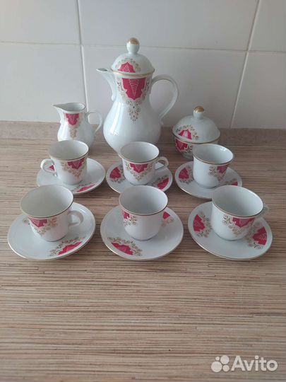 Кофейный сервиз гдр. Костяной фарфор
