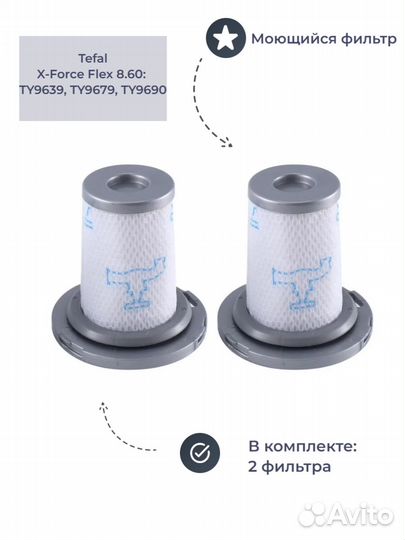 Фильтр для пылесоса Tefal X-Force Flex 8.6