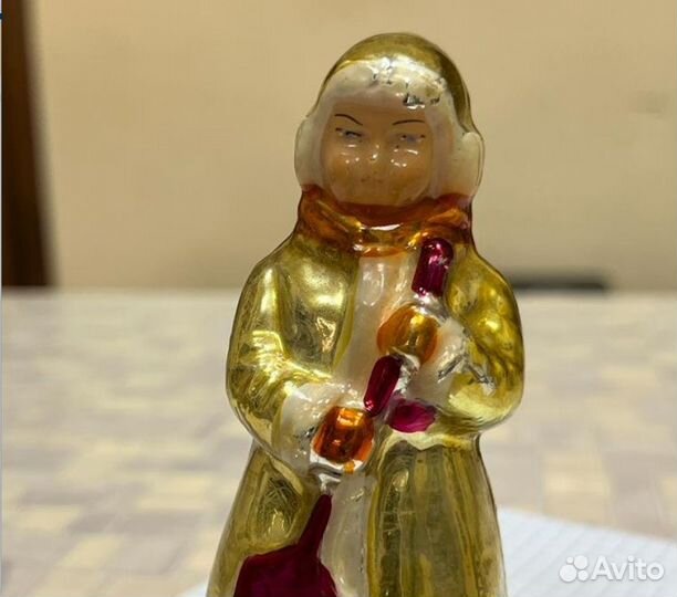 Ёлочная игрушка Мальчик с лопаткой стекло 50-60 г