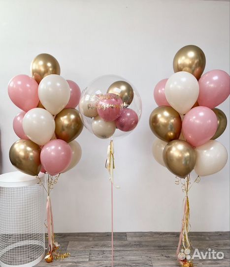 Гелиевые шары и цветы под ключ