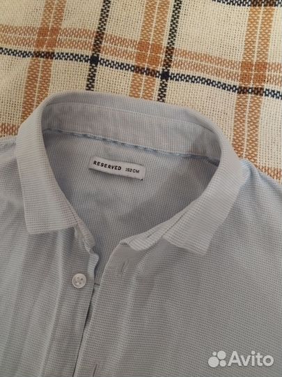 Рубашка голубая для мальчика 152