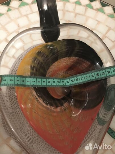 Ваза декоративная цветное стекло Финляндия