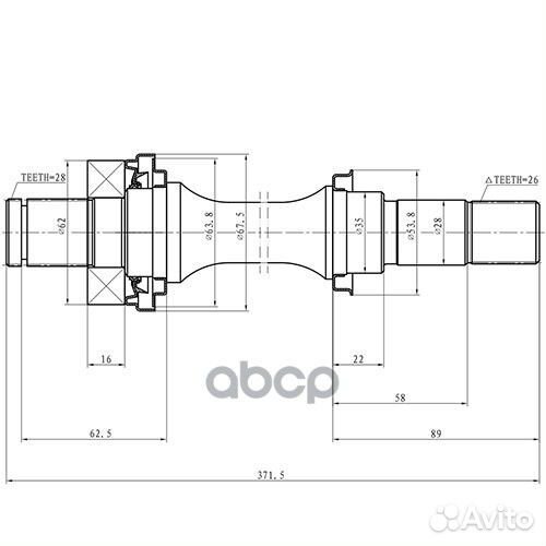 Полуось;полуось KIA shuma, sephia, mentor, SP