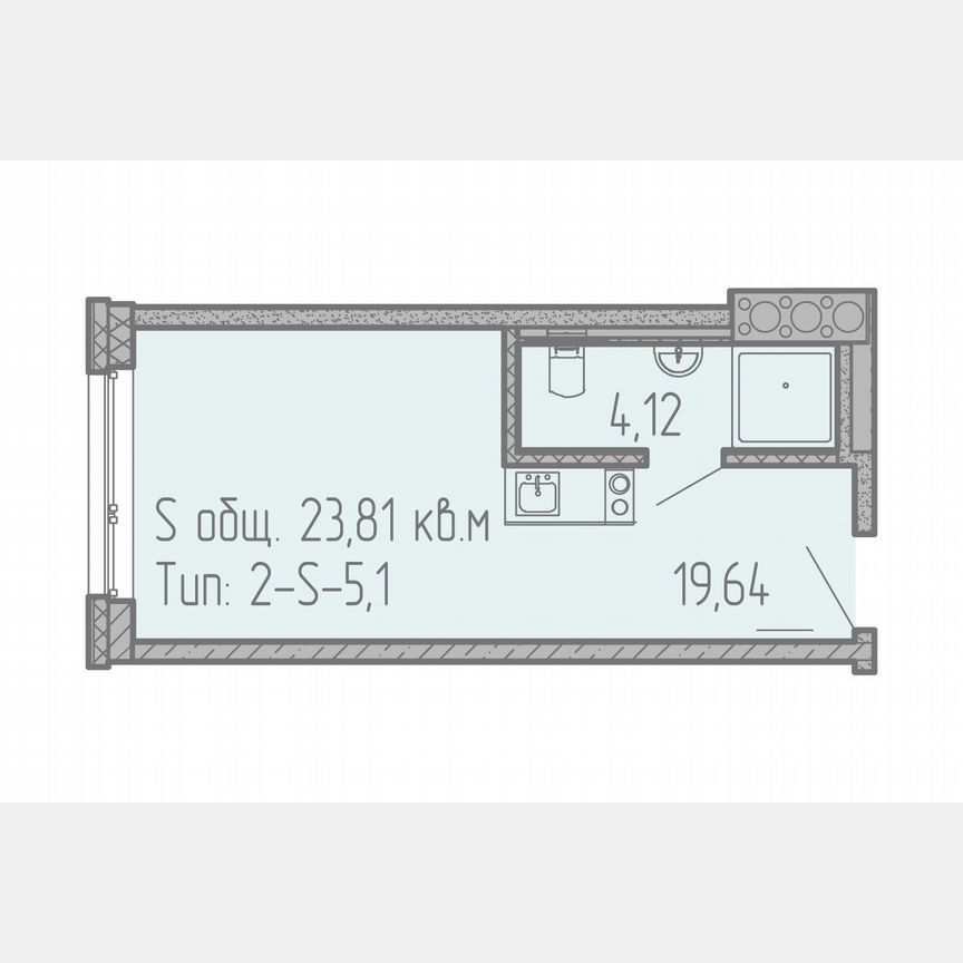 Апартаменты-студия, 27,2 м², 8/18 эт.