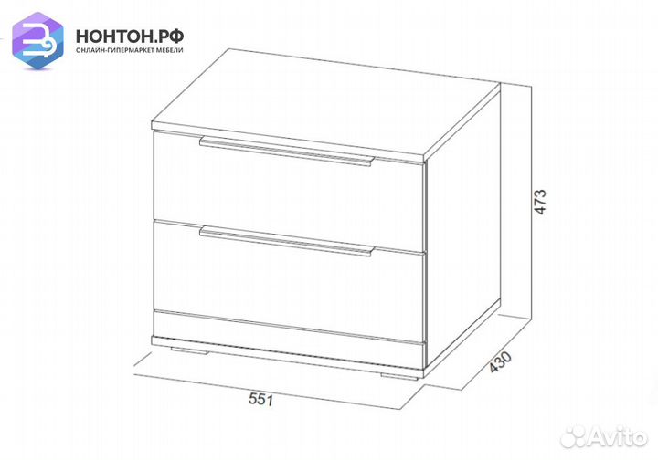 Тумба прикроватная Лагуна 8 гикори темный / белый