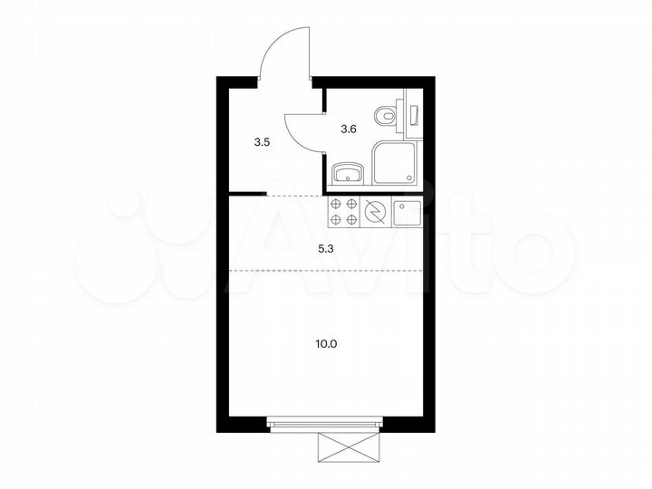 Квартира-студия, 22,4 м², 22/24 эт.
