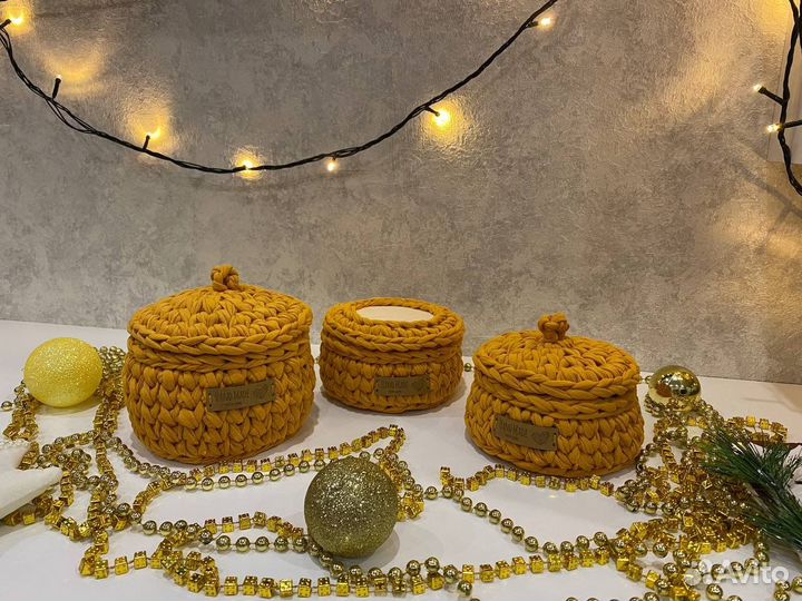 Корзинки из трикотажной пряжи