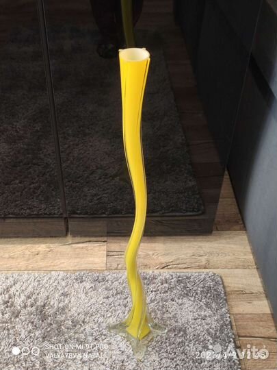 Ваза напольная интерьерная,высокая,из стекла