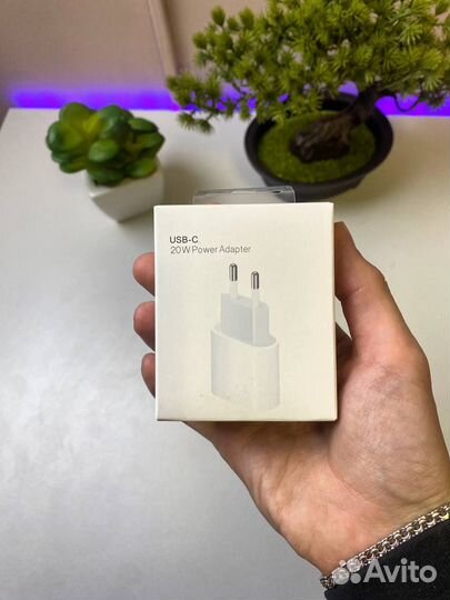 Блок питания apple 20w + кабель USB-C to Lightning