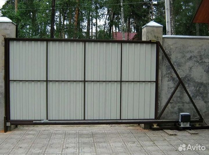 Откатные ворота с установкой