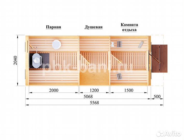 Баня бочка Карина 5.5м