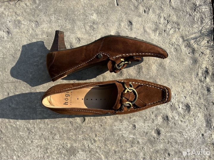 Замшевые коричневые туфли Hogl, 38, 5